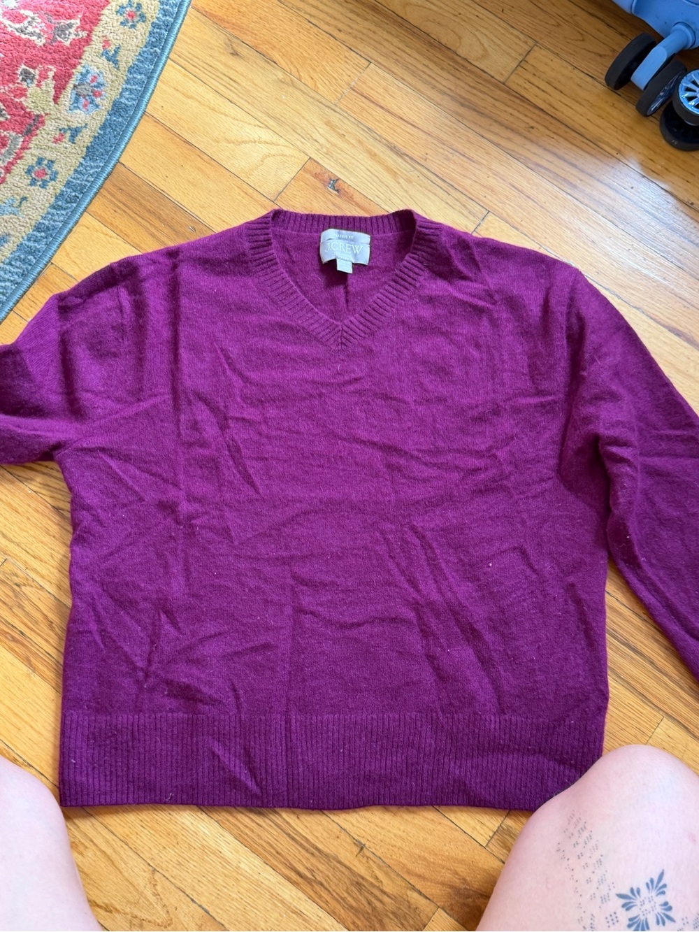 J.Crew Classic Fit Cashmere V-Neck Sweater